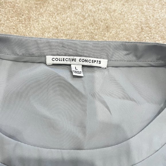 Collective concepts grey short sleeved blouse, size L - Picture 4 of 8
